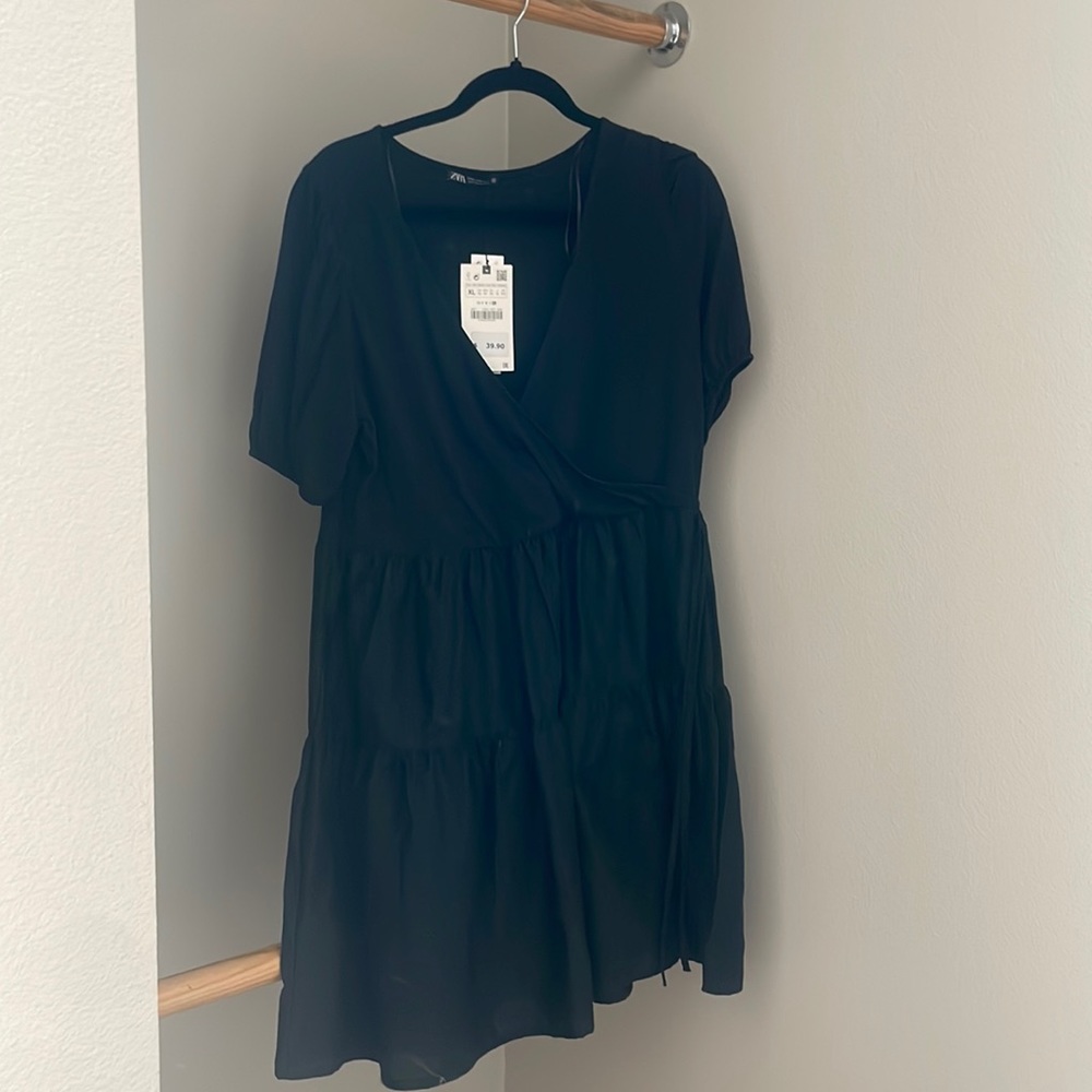 NWT Zara black tiered dress